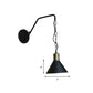 Schwarze konische Wandbeleuchtung Industrielles Retro-Eisen 1 Licht Esszimmer Wandleuchte mit Kette