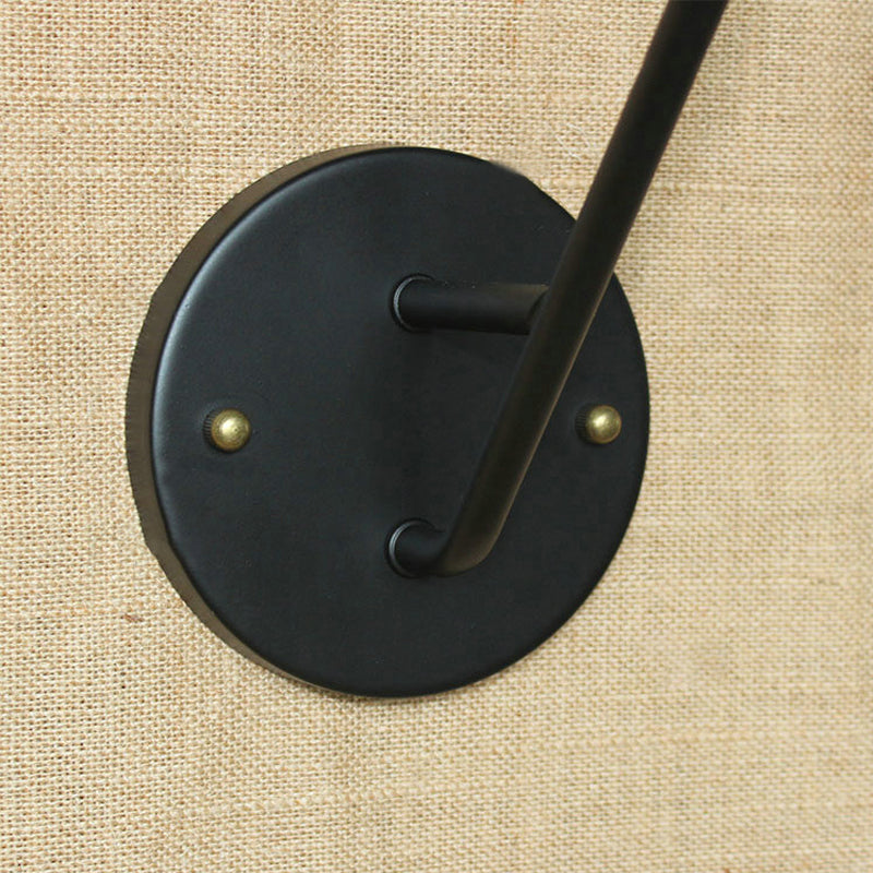 Schwarze konische Wandbeleuchtung Industrielles Retro-Eisen 1 Licht Esszimmer Wandleuchte mit Kette