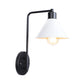 Frendorf | Weiße konische Wandleuchte Vintage Retro Metallic 1 Glühlampe Studienraum Wandmontage Licht mit Winkelarm