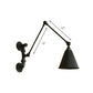 Frendorf | 1 Glühbirne Schwenkarm Wandlampe Beleuchtung Industrie Schwarz Metall Wandmontage Licht mit Kegelshade