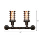 Frendorf | Steampunk Stil Zylinder Wandlampe mit Drahtgestell 2 Köpfen Eisen Wandleuchte in Gealtertem Bronze für Wohnzimmer