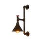 Frendorf | Industrielle Sanitärrohr Wandmontierte Lampe mit Ventil Dekoration 1 Licht Metall Wandbeleuchtung in Rost/Antikmessing