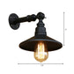 Frendorf | Schwarz/Alter Silber Kegel Wandlampe mit Rohr Industrie-Stil Metall 1 Licht Esszimmer verstellbare Wandleuchte Beleuchtung