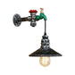 Frendorf | Steampunk Wandlamp met Conische Schaduw 1 Lamp Gietijzeren Muurlicht in Verouderd Zilver
