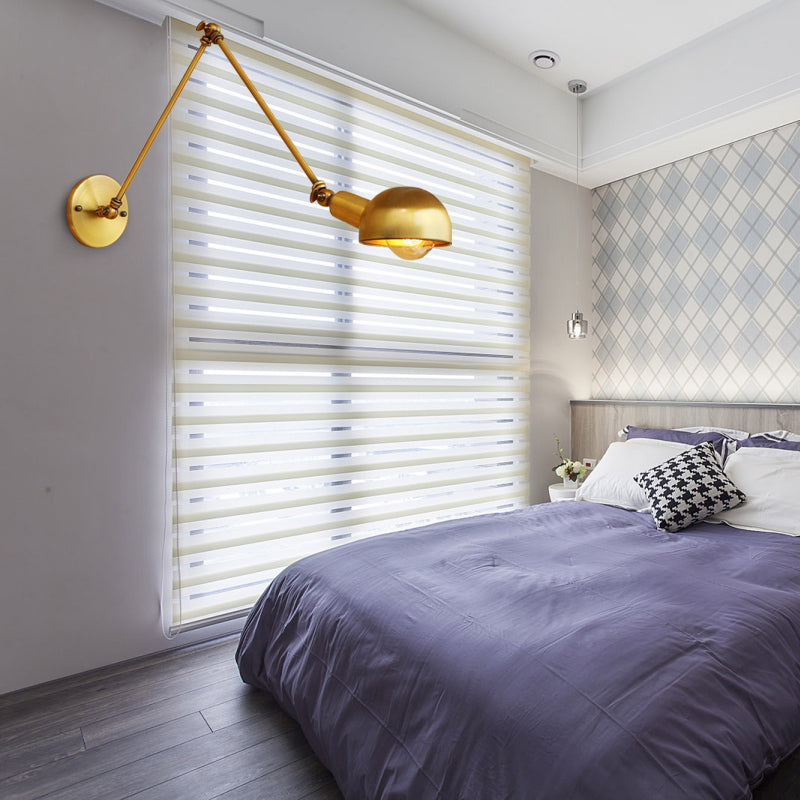 Frendorf | 1 Glühbirne Leselampe Wand Retro-Stil Schalenlampe Eisen verstellbare Wandbeleuchtung in Messing für das Arbeitszimmer