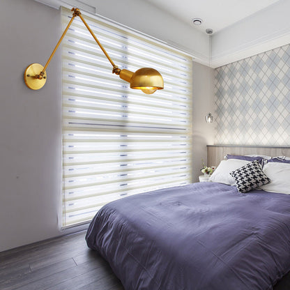 Frendorf | 1 Glühbirne Leselampe Wand Retro-Stil Schalenlampe Eisen verstellbare Wandbeleuchtung in Messing für das Arbeitszimmer