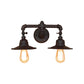 Frendorf | Flared Shade Schlafzimmer Wandlampe Wandleuchte Industrie Metall 2 Lichter Schwarze Oberfläche Wandmontierte Leuchte
