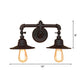 Frendorf | Flared Shade Schlafzimmer Wandlampe Wandleuchte Industrie Metall 2 Lichter Schwarze Oberfläche Wandmontierte Leuchte