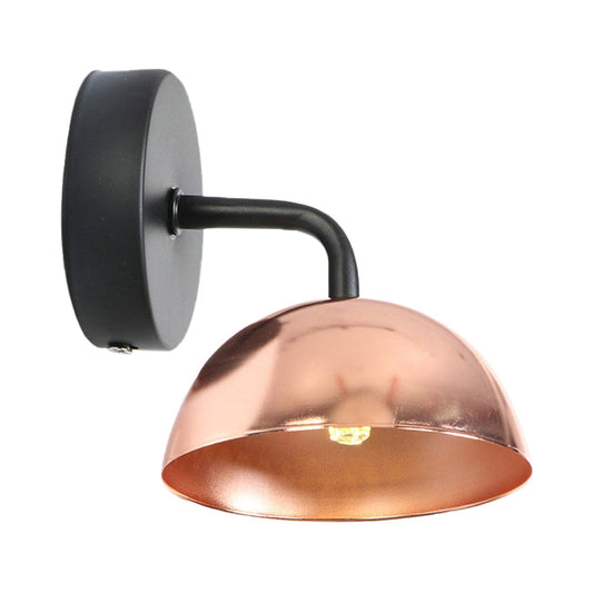 Frendorf | 1 Licht Wandlamp Industriële Koepel Shade Metaal Omlaag Wandlicht met Gebogen Arm in Zwart/Brons voor Slaapkamer