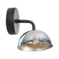 Frendorf | 1 Licht Wandlamp Industriële Koepel Shade Metaal Omlaag Wandlicht met Gebogen Arm in Zwart/Brons voor Slaapkamer