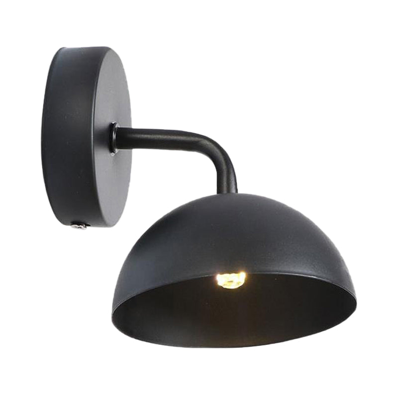 Frendorf | 1 Licht Wandlamp Industriële Koepel Shade Metaal Omlaag Wandlicht met Gebogen Arm in Zwart/Brons voor Slaapkamer