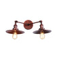 Frendorf | 2 Lampen Flachschirm Wandbeleuchtung Industriestil Messing/Rost Metall Wandmontage Leuchte für Flur
