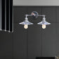 Frendorf | 2 Lampen Flachschirm Wandbeleuchtung Industriestil Messing/Rost Metall Wandmontage Leuchte für Flur