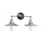 Frendorf | 2 Lampen Flachschirm Wandbeleuchtung Industriestil Messing/Rost Metall Wandmontage Leuchte für Flur