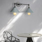 Frendorf | Industrielle Vintage Kegel Wandbeleuchtung 2 Lichter Metall Wandlampe Wandleuchte in Schwarz/Grau für Restaurant