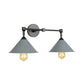 Frendorf | Industrielle Vintage Kegel Wandbeleuchtung 2 Lichter Metall Wandlampe Wandleuchte in Schwarz/Grau für Restaurant