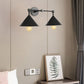 Frendorf | Industrielle Vintage Kegel Wandbeleuchtung 2 Lichter Metall Wandlampe Wandleuchte in Schwarz/Grau für Restaurant