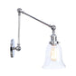 Frendorf | Chrome Ein Licht Wandlampe Vintage Klarglas Glockenbeleuchtung für Wohnzimmer