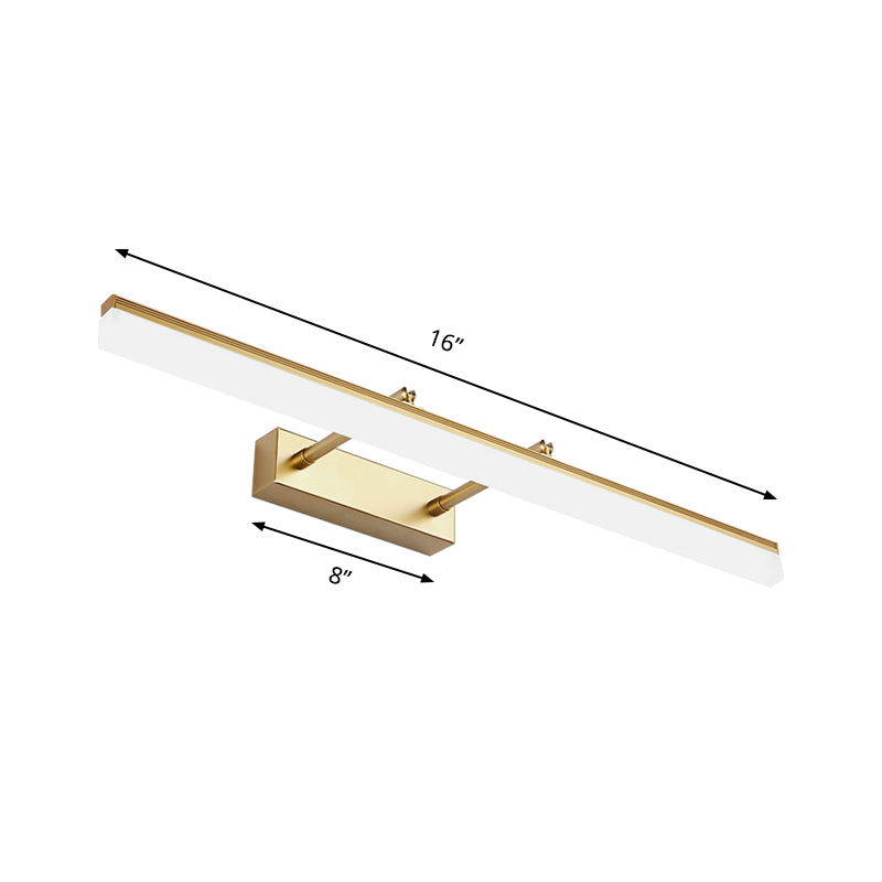 Frendorf | 16"/19.5" B Rechte Wandleuchte Moderner Stil Acryl LED Badezimmer Spiegellicht in Gold, Warm/Weiß Licht