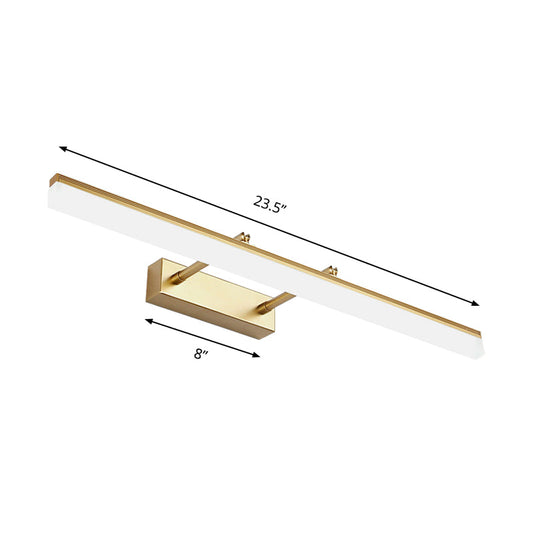 Frendorf | 16"/19.5" B Rechte Wandleuchte Moderner Stil Acryl LED Badezimmer Spiegellicht in Gold, Warm/Weiß Licht