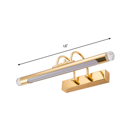 Frendorf | 16"/21" Breite Zylindrische Vanity Lichtarmatur Modernismus Stil Metallic LED Innen Wandlampe in Gold, Warm/Weiß Beleuchtung