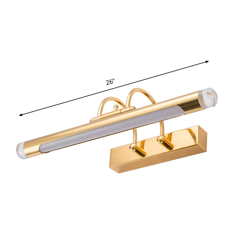 Frendorf | 16"/21" Breite Zylindrische Vanity Lichtarmatur Modernismus Stil Metallic LED Innen Wandlampe in Gold, Warm/Weiß Beleuchtung