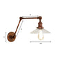 Frendorf | Rust Een Licht Wandlamp Vintage Helder Glazen Conische Verlichting Armatuur voor Slaapkamer