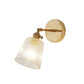 Frendorf | 1 Licht Klar Ribbed Glas Wandlamp Licht Industrielle Messing Cone Wohnzimmer Beleuchtung Fixture