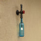 Frendorf | Glas wijnfles muurverlichting rustiek industrieel 1 licht restaurant blauw/doorzichtig wandlamp licht met rode klep