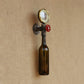 Frendorf | Braun/Blaue Flasche Wand Scone Lampe Vintage Stilvolle Glas 1 Glühbirne Wohnzimmer Wandbeleuchtung mit Manometer und Ventil