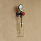 Frendorf | Braun/Blaue Flasche Wand Scone Lampe Vintage Stilvolle Glas 1 Glühbirne Wohnzimmer Wandbeleuchtung mit Manometer und Ventil