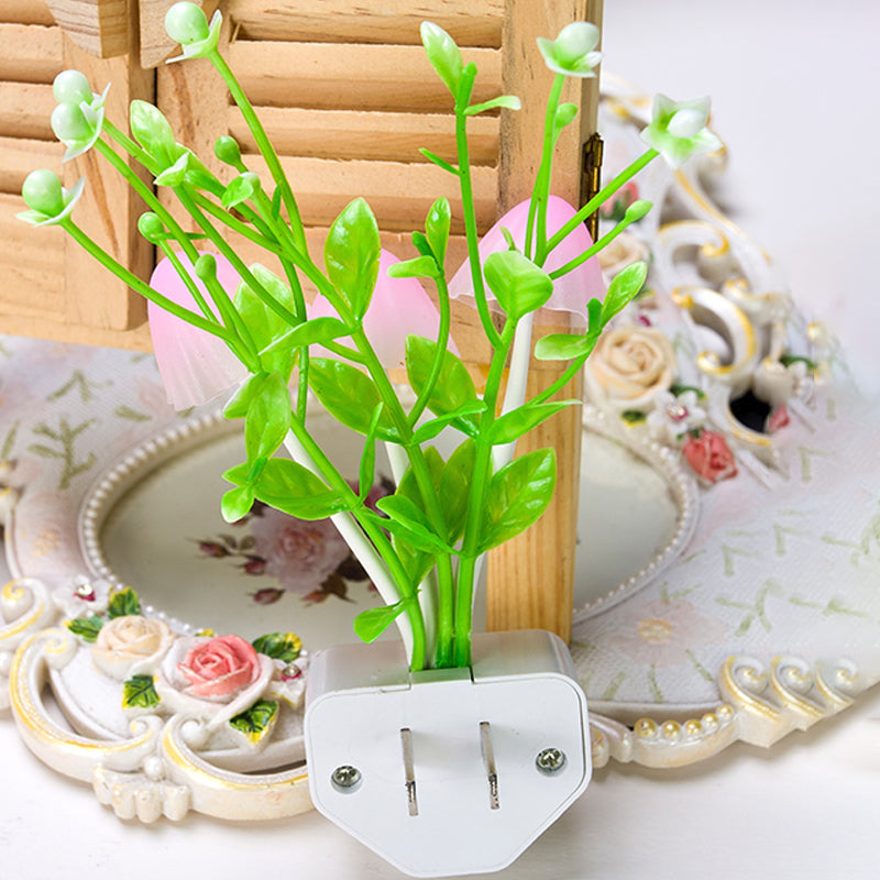 Frendorf | Decoratieve Zeewier Plastic Wandlamp Plug-in LED Nachtlamp in Groen, Multicolore Licht