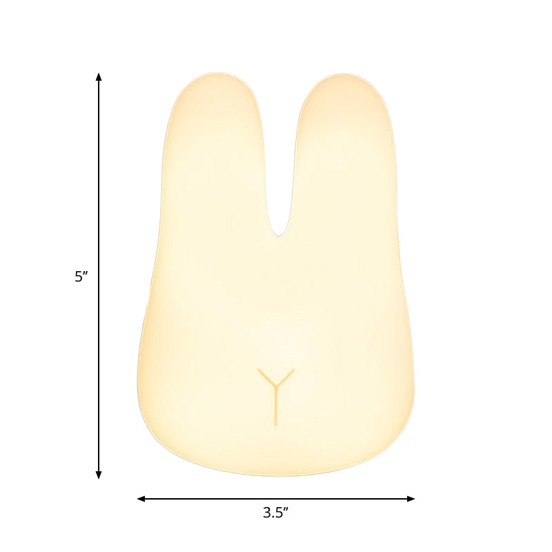 Frendorf | Witte Konijn Kleine Nachtlamp Cartoon Plastic Inplug LED Wandverlichting voor Kinderkamer