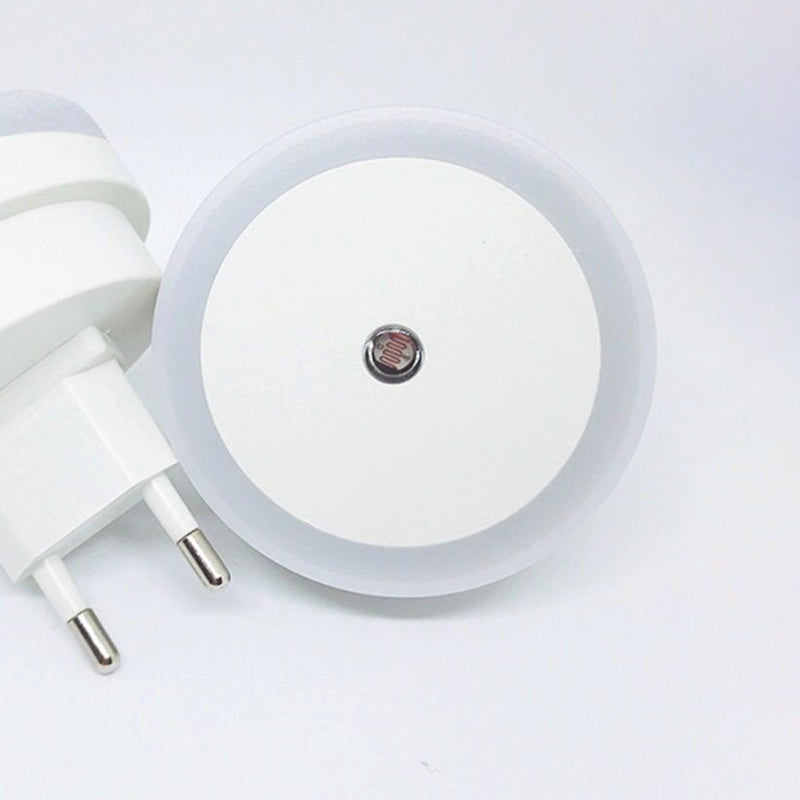 Frendorf | Witte Ronde Mini Nachtlampje Eenvoudige Plastic Stekker in LED Wandverlichting voor Gang