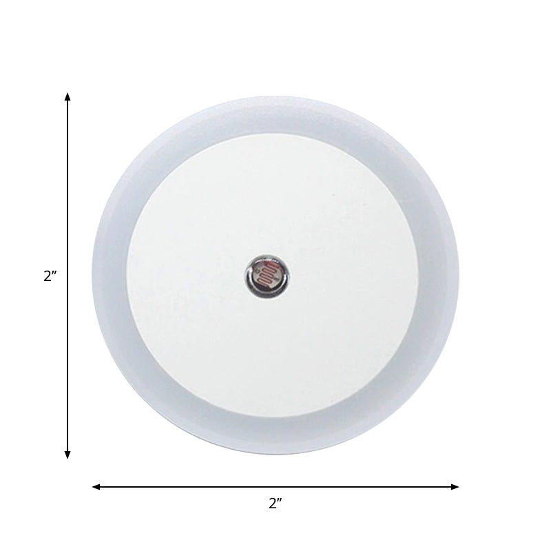 Frendorf | Witte Ronde Mini Nachtlampje Eenvoudige Plastic Stekker in LED Wandverlichting voor Gang