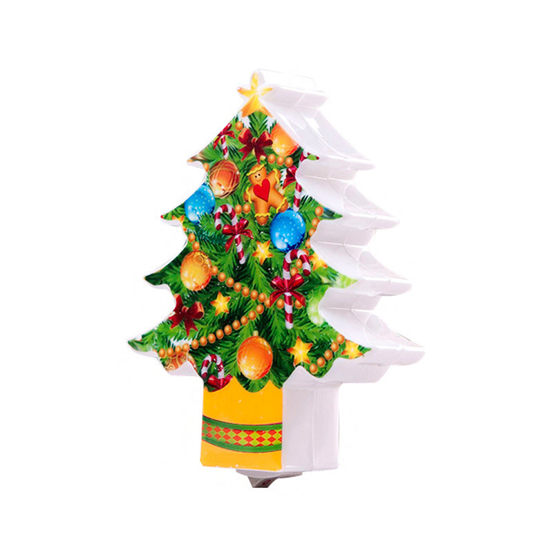 Frendorf | Weihnachtsbaum Plug-in Wandlampe Kinder Kunststoff Grün LED Nachtbeleuchtung für Schlafzimmer