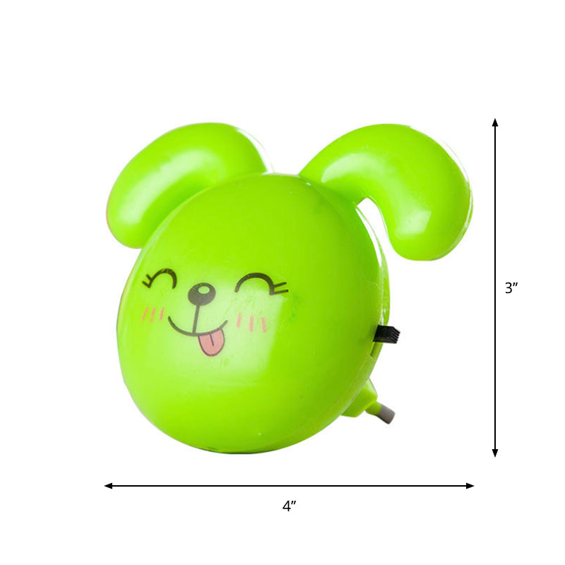 Frendorf | Hondje Mini Plug-in Nachtlamp Cartoon Plastic Kinderen Bovenbed LED Wandlamp in Groen