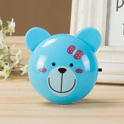 Frendorf | Cartoon LED Nachtverlichting Blauwe Beer Kleine Pluggable Muurlamp mit Plastic Kap