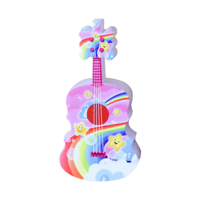 Frendorf | Gitaar Mini Plug in LED Wandlamp Kinderen Plastic Blauw en Geel/Rood en Blauw Nachtverlichting met Afstandsbediening