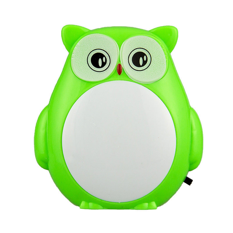 Frendorf | Uil Kinderkamer Mini Nachtlampje Plastic Cartoon Stekker LED Wandverlichting Ideeën in Rood/Groen