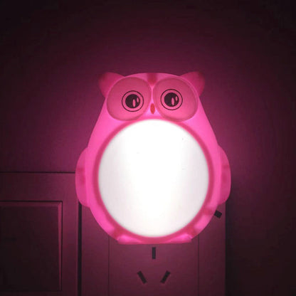 Frendorf | Uil Kinderkamer Mini Nachtlampje Plastic Cartoon Stekker LED Wandverlichting Ideeën in Rood/Groen