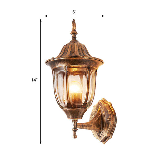 Frendorf | Kerosene Buiten Wandlamp Armatuur Industrieel Helder Glas 1 Licht Roest Wandlamp