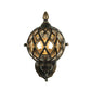 Frendorf | 1 Licht Amber Glas Wandlamp Licht Industriell Schwarze Kugel Esszimmer Beleuchtung Fixture mit Käfig