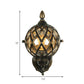 Frendorf | 1 Licht Amber Glas Wandlamp Licht Industriell Schwarze Kugel Esszimmer Beleuchtung Fixture mit Käfig