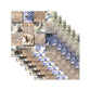 Frendorf | Flower Tile Wallpaper Panel Countryside PVC Adhesive Wall Covering in Blue-Brown for Bath