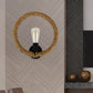 Frendorf | Geknoopte Ring Wandlamp met Open Gloeilamp Boerderij 1 Licht Hal Vaste Lamp in Zwart