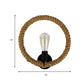 Frendorf | Geknoopte Ring Wandlamp met Open Gloeilamp Boerderij 1 Licht Hal Vaste Lamp in Zwart