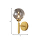 Frendorf | 1 Glühbirne Globe Wandmontierte Lichtarmatur Moderne Messing Gerauchtes Strukturiertes Glas Beleuchtung