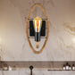 Frendorf | Geseilde ronde/ovale wandlamp met blote gloeilamp nautische stijl 1 licht restaurant wandlamp verlichting in zwart