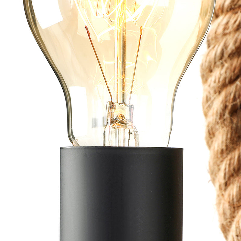 Frendorf | Geseilde ronde/ovale wandlamp met blote gloeilamp nautische stijl 1 licht restaurant wandlamp verlichting in zwart